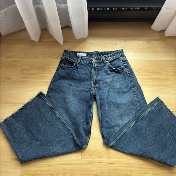 Zara Denim - Zara mid rise wide leg jeans